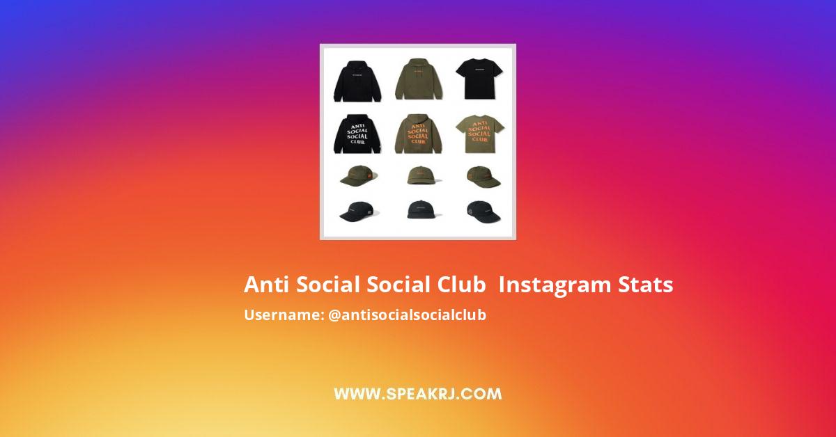 Antisocialsocialclub Instagram Followers Statistics / Analytics - SPEAKRJ  Stats