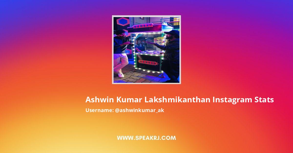 Ashwin Kumar Lakshmikanthan Instagram Followers Statistics / Analytics