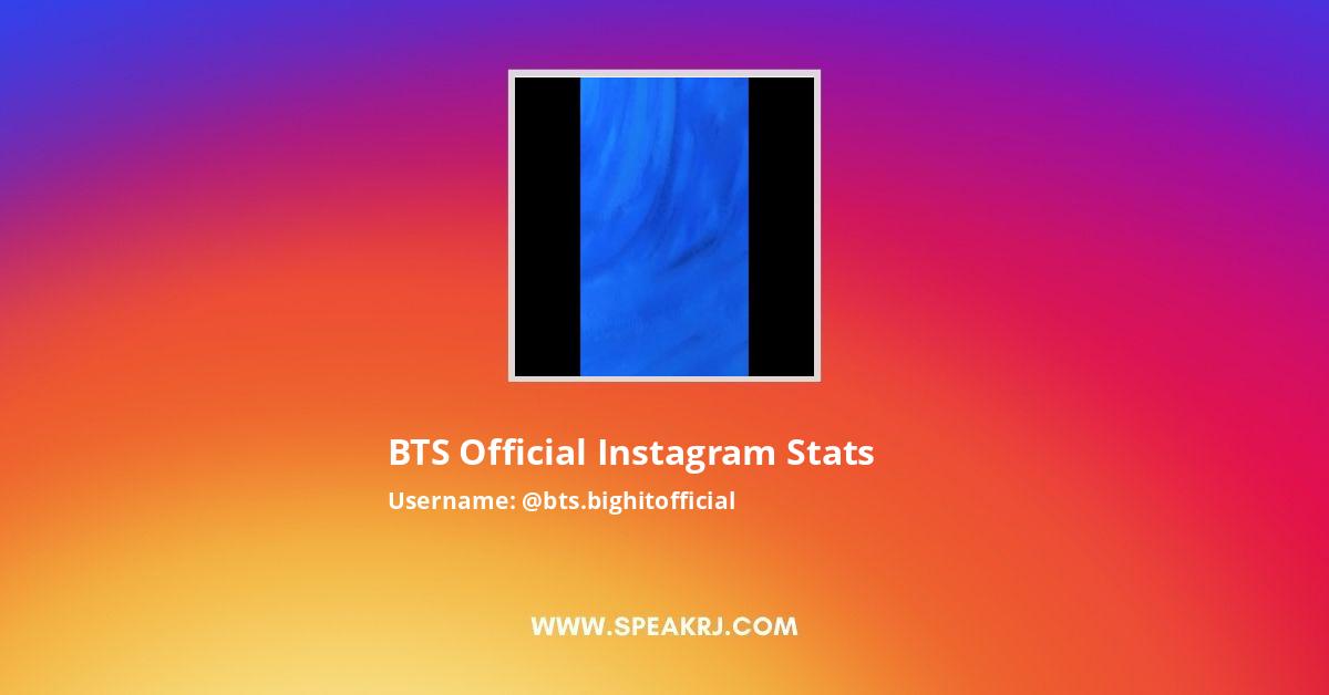 BTS official Instagram Stats