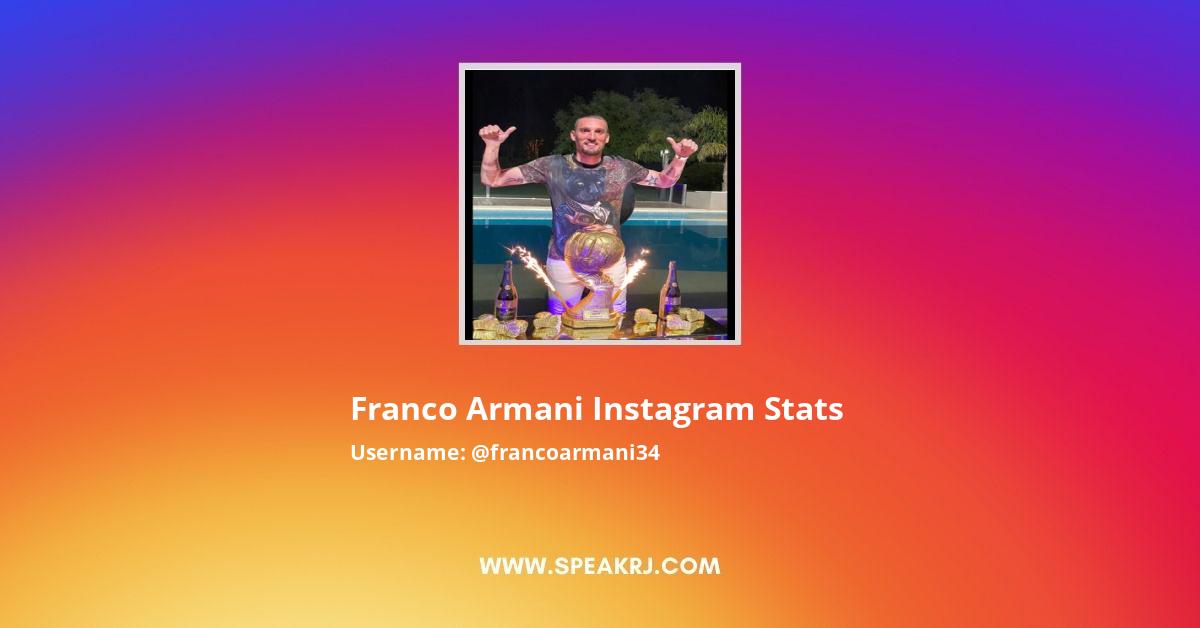 Franco Armani Instagram Influence Stats SPEAKRJ Stats