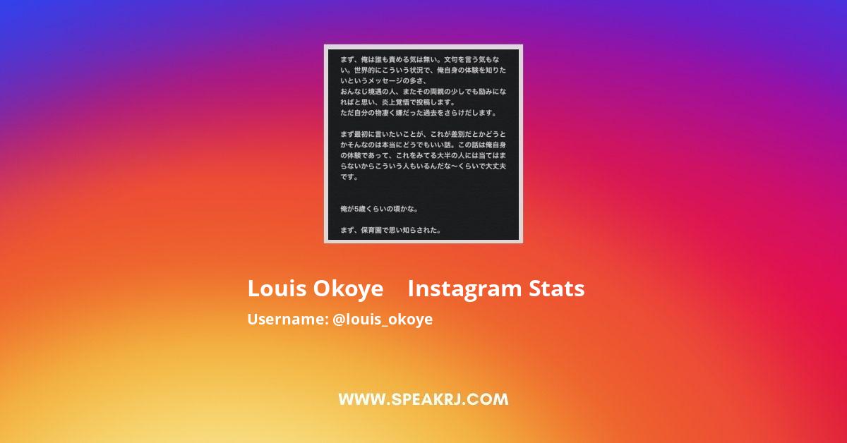 Louis Okoye Instagram Followers Statistics Analytics Speakrj Stats