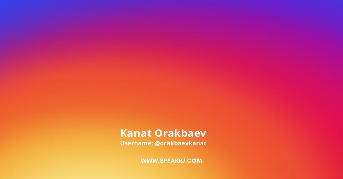 Kanat Orakbaev Instagram Pictures