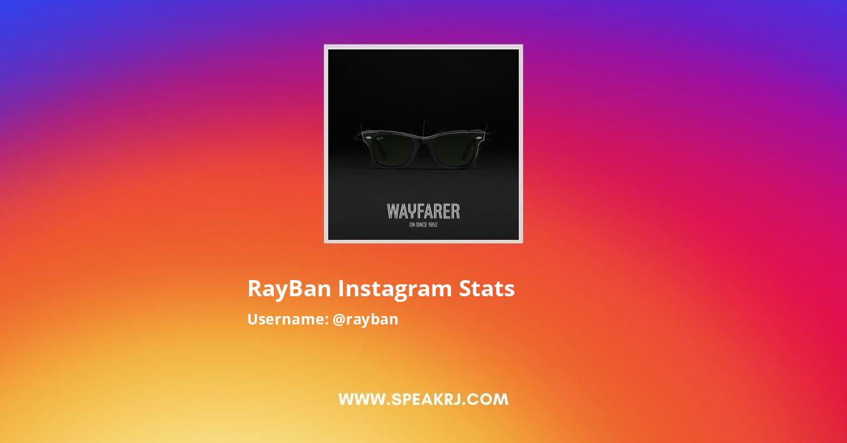 Rayban Instagram Followers Statistics / Analytics SPEAKRJ Stats