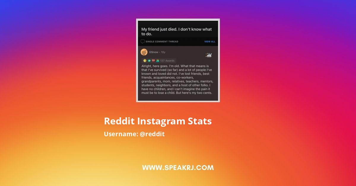 Reddit Instagram Followers Statistics Analytics Speakrj Stats