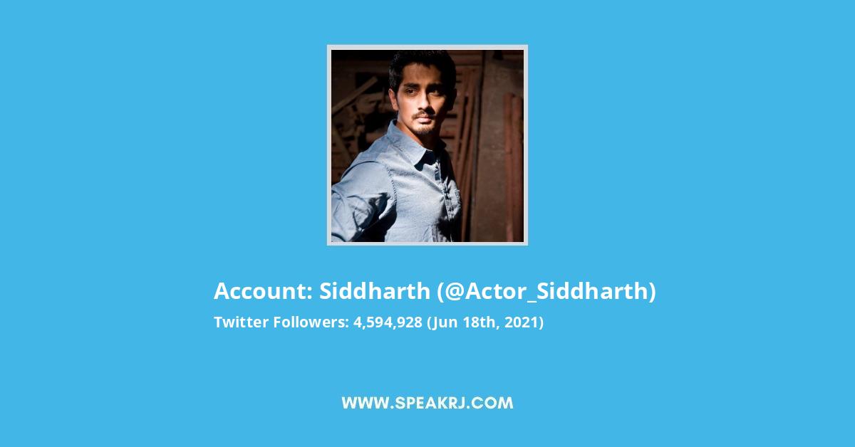 Siddharth Twitter Stats