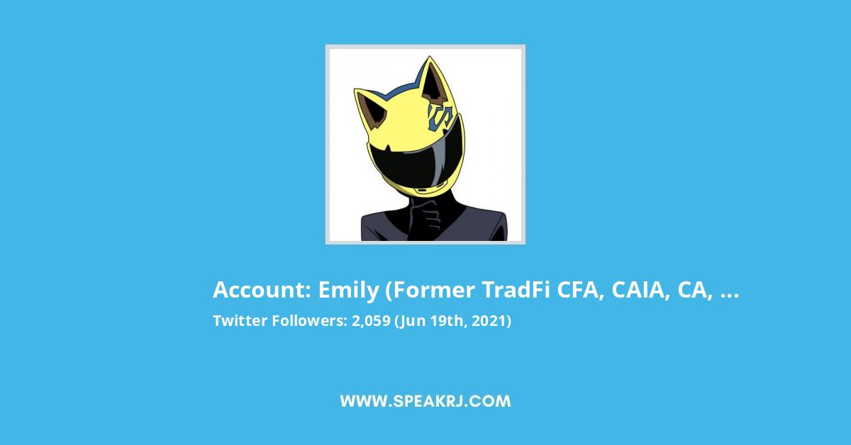 Emily (Former TradFi CFA, CAIA, CA, MBA) APE ๐ฆ๐ Twitter Stats