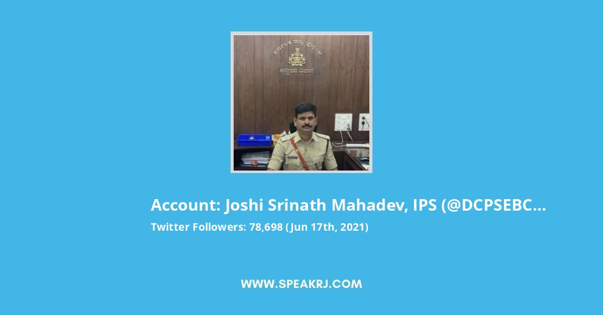 Joshi Srinath Mahadev, IPS Twitter Stats