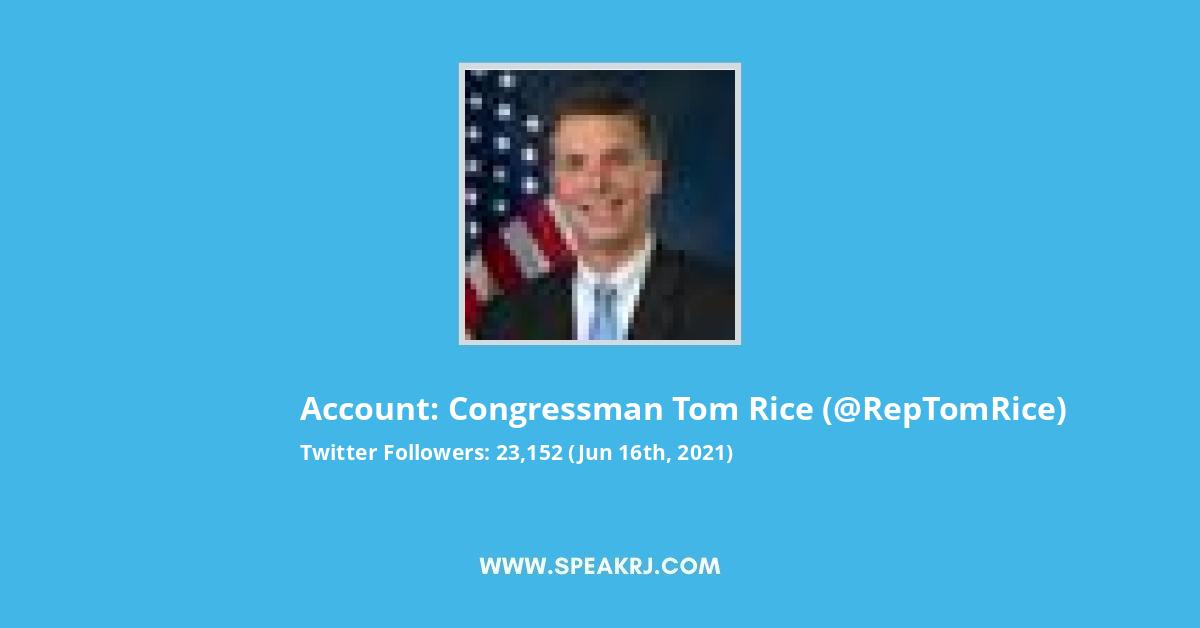 Congressman Tom Rice Twitter Stats