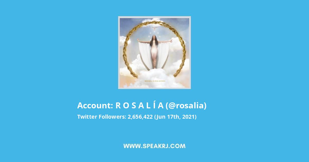 R O S A L I A Twitter Followers Statistics Analytics Speakrj Stats