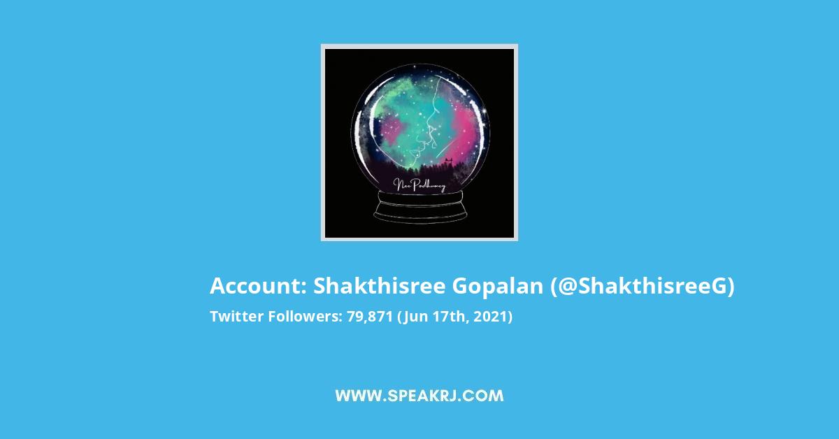 Shakthisree Gopalan Twitter Stats