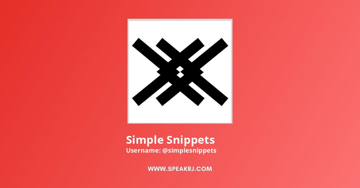 Simple Snippets YouTube Channel Statistics / Analytics - SPEAKRJ Stats