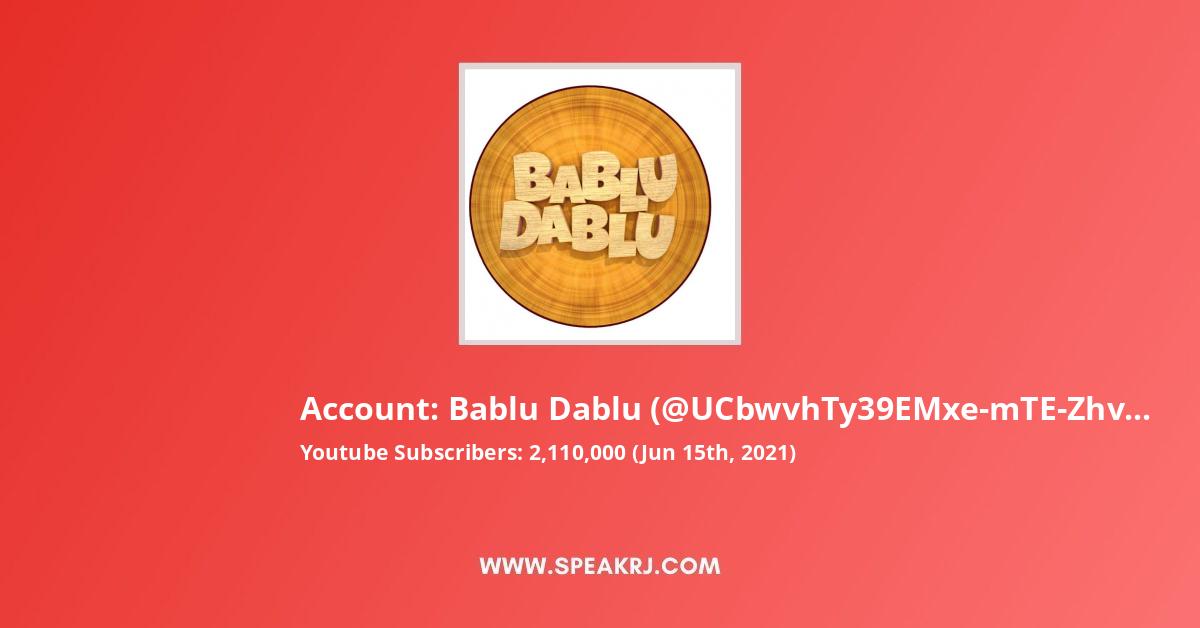 Bablu Dablu YouTube Channel Statistics / Analytics - SPEAKRJ Stats